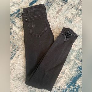 NWOT Zara Trafaluc Black Distressed Denim
